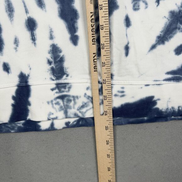 J Crew Sweatshirt Womens Medium Blue White Tie Dye Crew Casual Lounge Coastal - Picture 12 of 14